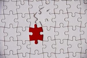 Top view of missing jigsaw puzzle. Conceptual photo