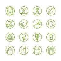 Ecology icons with White Background vector