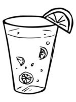 Cute cup of water, juice or soda. Glass illustration. Simple drink clipart vector