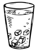 Cute cup of water, juice or soda. Glass illustration. Simple drink clipart vector