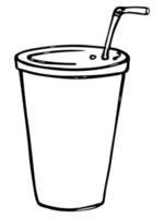 Cute cup of water, milkshake, juice or soda. Drink illustration. Simple cocktail clipart vector
