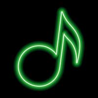 Green neon note sign on a black background vector