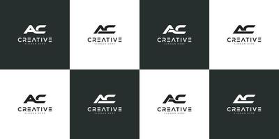 set of initials letter AC logo design vector