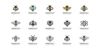 vector de logotipo de animales de abeja de miel