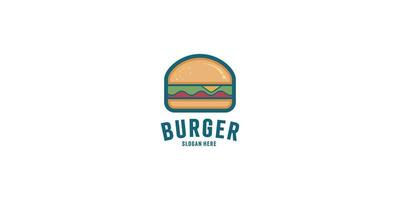 Burger abstract outline vector logo template