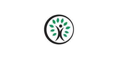 tree combined people concept logo design template vector