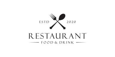 spoon and fork restaurant logo vector