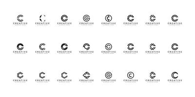 Set of initial letter C logo design template. vector