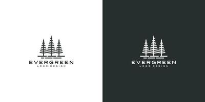 evergreen logo design vector out line