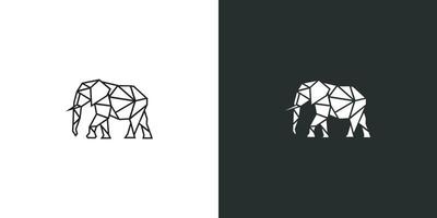 Geometric polygonal Elephant logo vector