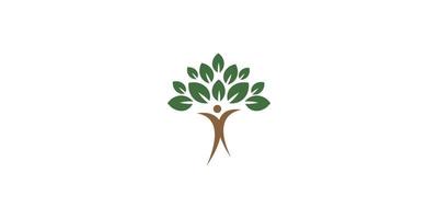 tree combined people concept logo design template vector