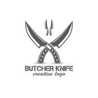 various shapes knife silhouette design, butcher knife logo or icon elements vector