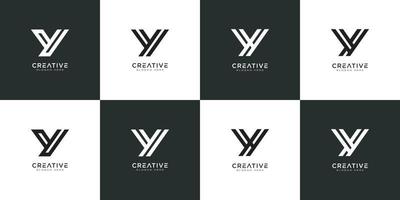 conjunto de iniciales letra y diseño de vector de logotipo abstracto