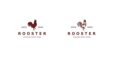 rooster logo mono line vector vintage