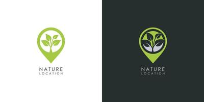 nature leaf location logo vector design