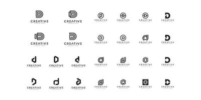 Set of initial letter D abstract logo vector template