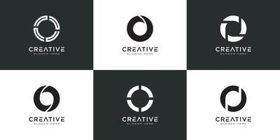 set of initials letter O abstract logo vector design