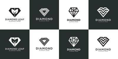 diseño de vector de logotipo de diamante línea mono