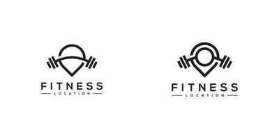 fitness location logo vector design