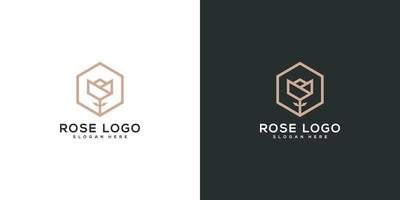 diseño de vector de logotipo de flor rosa