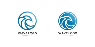 set of wave circle logo vector design