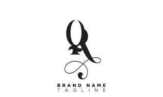 QR Alphabet letters Initials Monogram logo RQ, Q and R vector