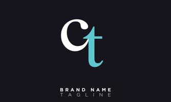 CT Alphabet letters Initials Monogram logo TC, C and T vector