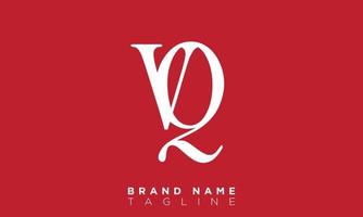 VQ Alphabet letters Initials Monogram logo QV, V and Q vector