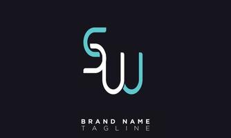 SW Alphabet letters Initials Monogram logo WS, S and W vector