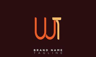 wt alfabeto letras iniciales monograma logo tw, w y t vector