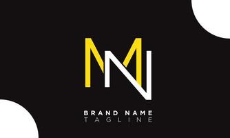 MN Alphabet letters Initials Monogram logo NM, M and N vector
