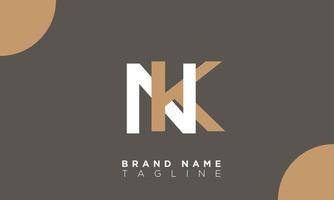 NK Alphabet letters Initials Monogram logo KN, N and K vector