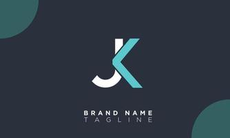 Alphabet letters Initials Monogram logo JK, KJ, J and K vector