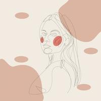 one line art women face potrait hand drawn vector illustration eps 10