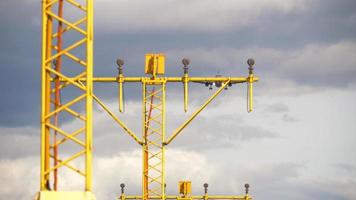 Airliner approaching the runway View from the runway front with ALS masts in the foreground video