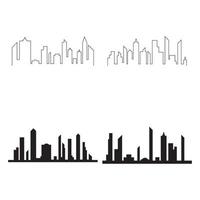 Fondo de icono de vector de horizonte de ciudad moderna