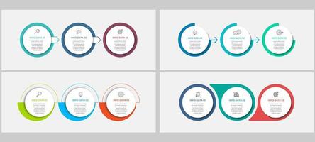 Business Infographics set bundle with 3 options or steps vector