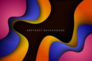 Multi layers colorful wavy texture 3D papercut layers in gradient vector banner. Abstract paper cut art background design for website template