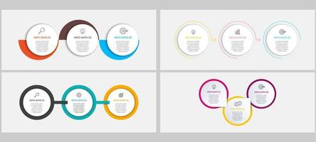 Business Infographics set bundle with 3 options or steps vector