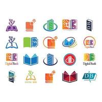 Digital book logo icon technology vector