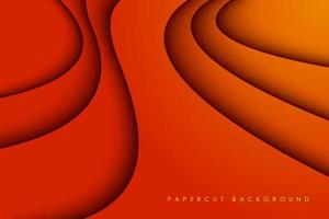 Abstract modern orange gradient wavy papercut background dimension layers.eps10 vector