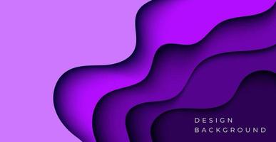 Multi layers purple texture 3D papercut layers in gradient vector banner. Abstract paper cut art background design for website template. Topography map concept or smooth origami paper cut