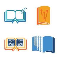 vector de tecnología de icono de logotipo de libro digital