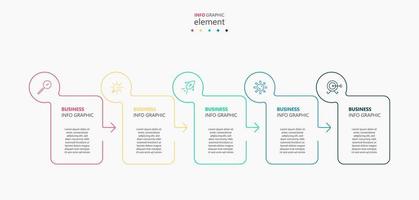 plantilla de negocio de diseño infográfico vectorial con iconos y 5 opciones o pasos. vector