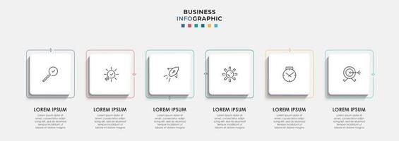 Vector Infographic design business template with icons and 6 options or steps.