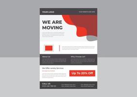 Mover and Transport Logistics Flyer, Transport Business poster Tempate, Moving House Flyer Templates, Moving House Service Flyer Template, We are Moving Flyer vector