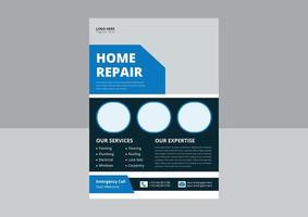 House Repair Service Flyer Template. Handyman flyer template. Home repair flyer leaflet design. vector