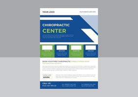 Chiropractic flyer template, Chiropractic and Rehabilitation service poster, Chiropractic services clinic flyer design. vector