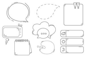 Lines of speech bubble vector. Hand drawn any all design elements isolated on white background for infographic. vector illustration.