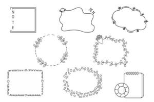 líneas de vector de diseño de notas. elementos de diseño dibujados a mano aislados en fondo blanco para infografía. ilustración vectorial